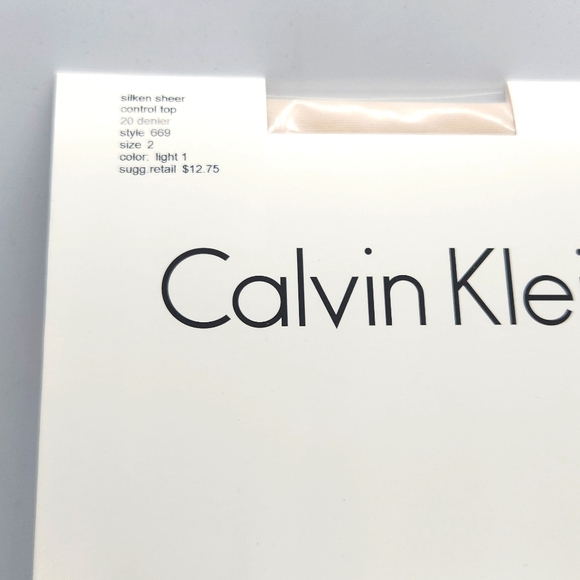 New Calvin Klein Silken Sheer Control Top Hose in Color Light 1 - 2 Pair - Picture 3 of 7